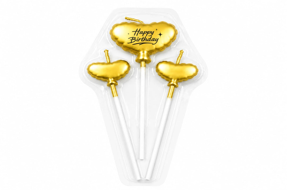 3 HEARDTS ON STICK CANDLES