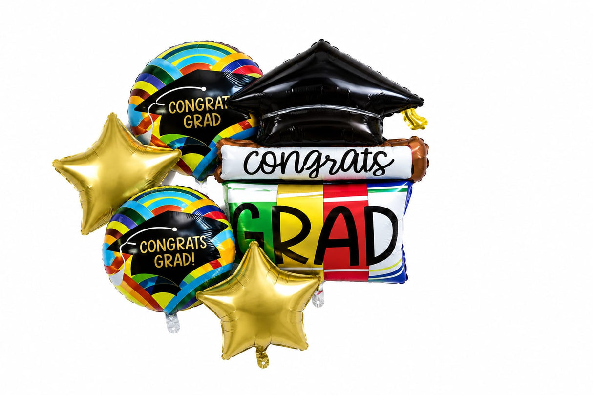 CONGRATS GRAD GRADUATION CAP BANNER BOUQET