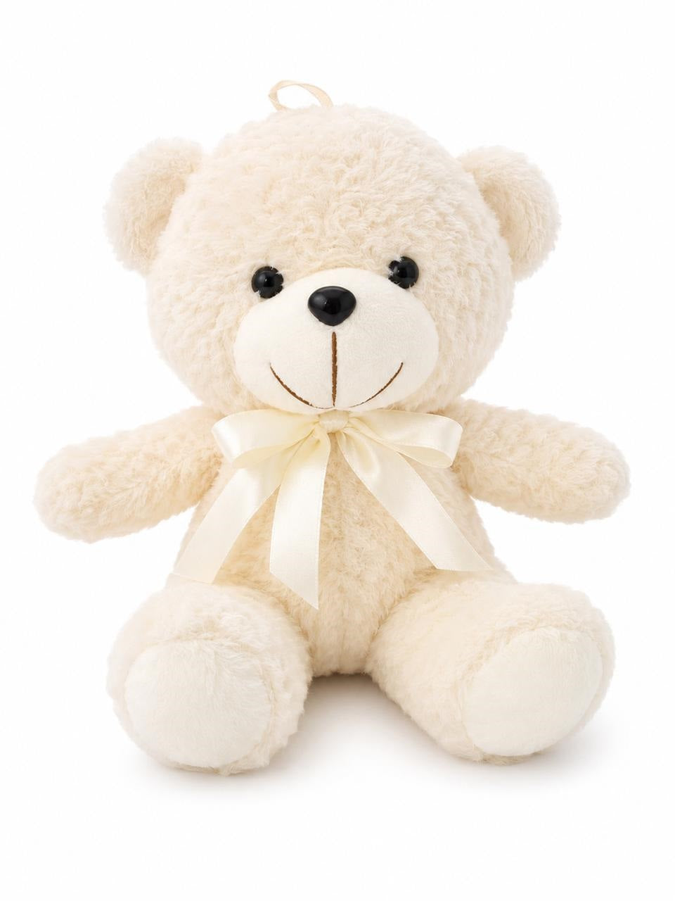 20CM BEIGE / WHITE FLUFFY TEDDY