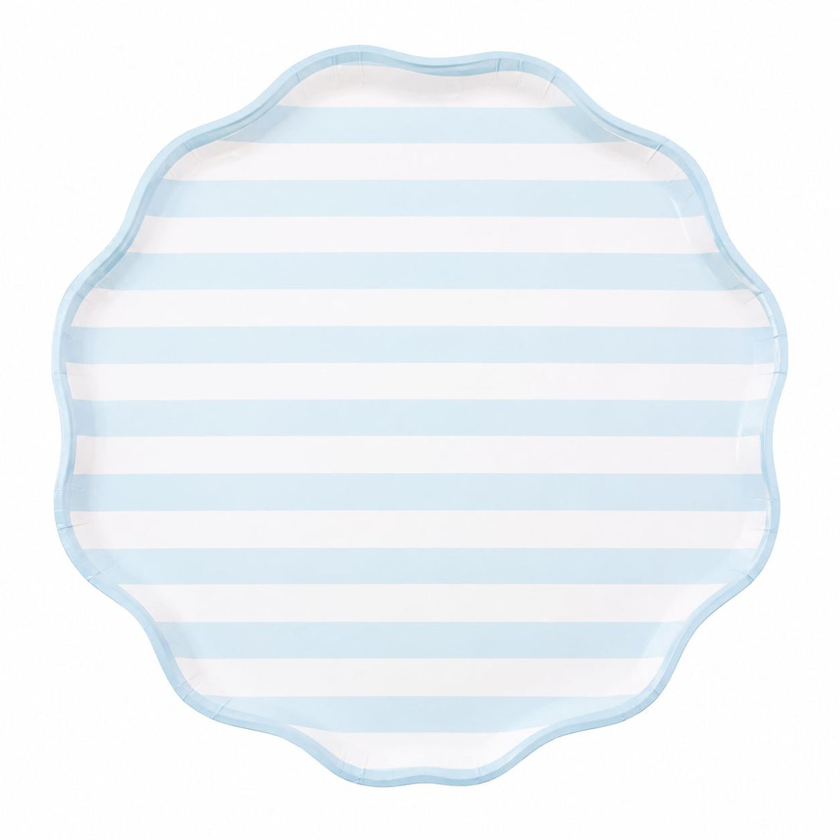 BABY BLUE AND WHITE STRIPES PLATES