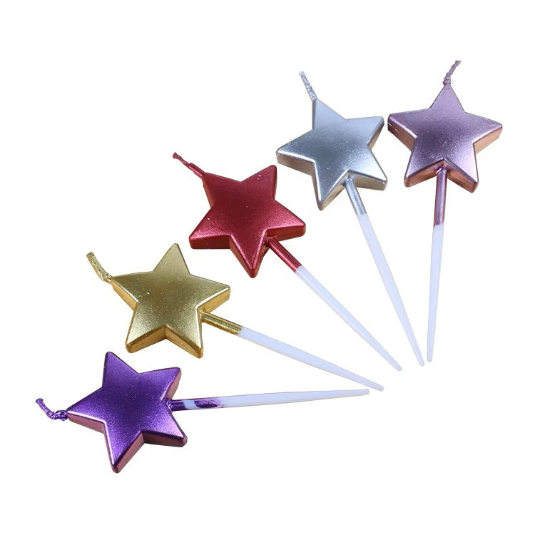 METTALIC STARS CANDLES