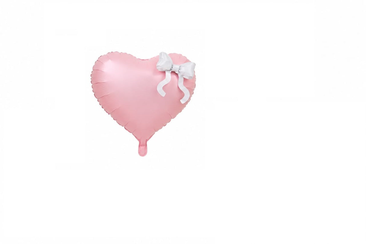 22 INCHES BLACK HEART WITH PINK BOW