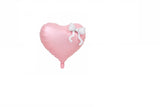22 INCHES BLACK HEART WITH PINK BOW
