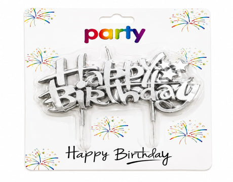 METTALIC HAPPY BIRTHDAY CANDLE