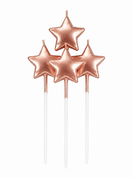 METTALIC STARS STICK CANDLES