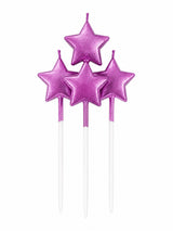 METTALIC STARS STICK CANDLES