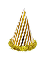 GOLD/SILVER POLKA DOTS / ZIGZAG / STARS STAMP HAT