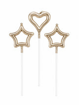 METTALIC HEART AND STARS OULINE CANDLES