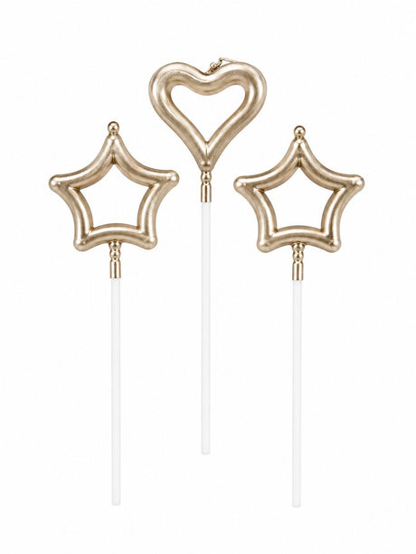 METTALIC HEART AND STARS OULINE CANDLES
