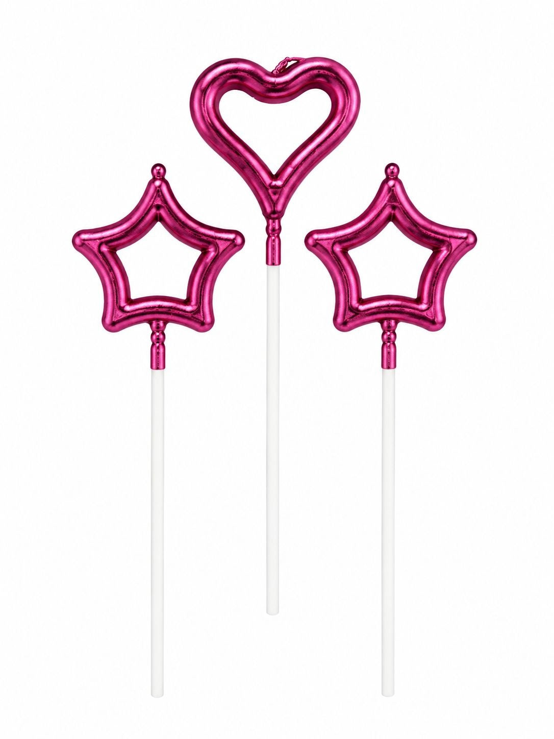 METTALIC HEART AND STARS OULINE CANDLES