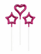 METTALIC HEART AND STARS OULINE CANDLES