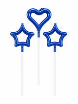 METTALIC HEART AND STARS OULINE CANDLES