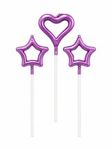 METTALIC HEART AND STARS OULINE CANDLES