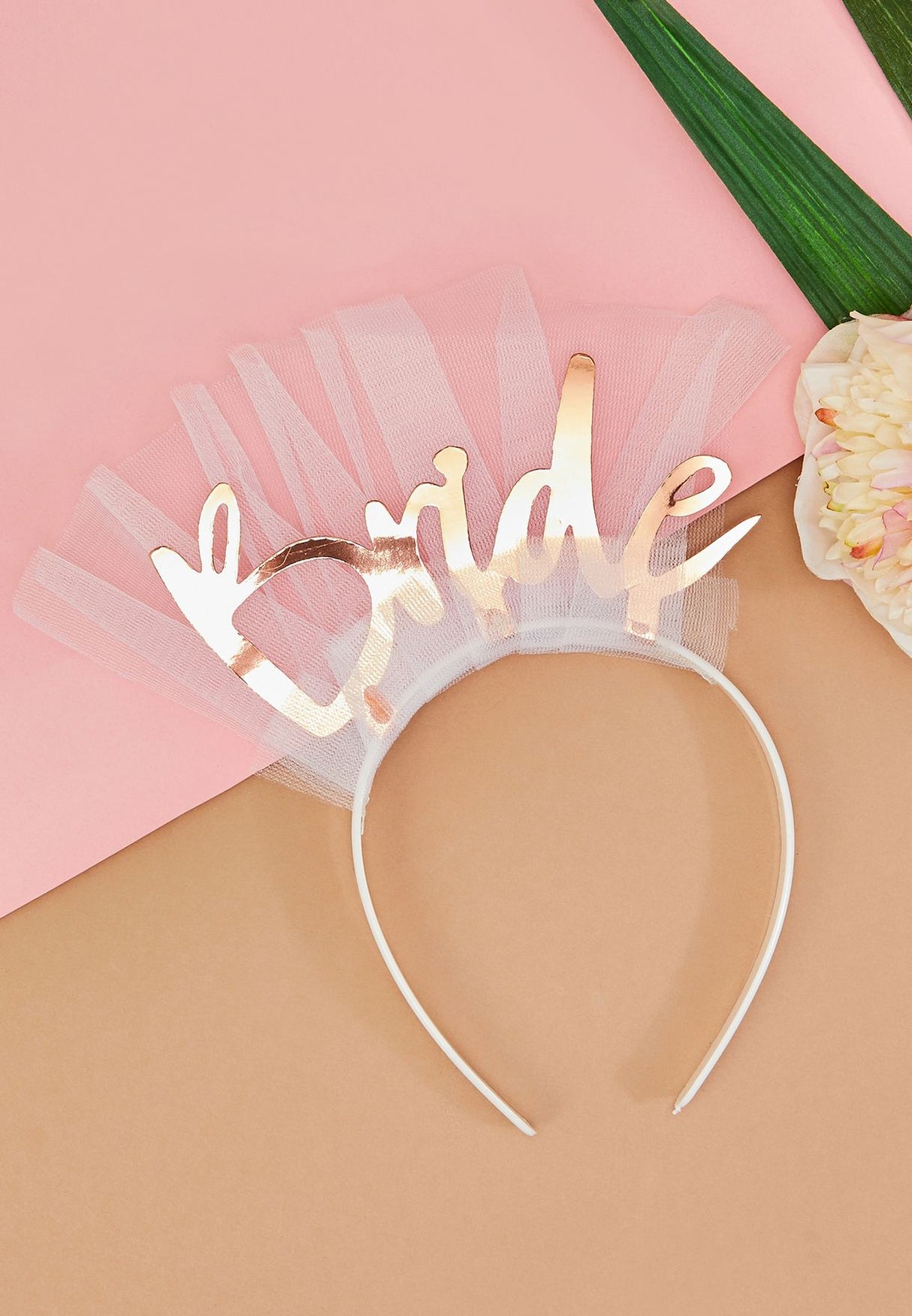 BRIDE GOLD TULL HEADBAND