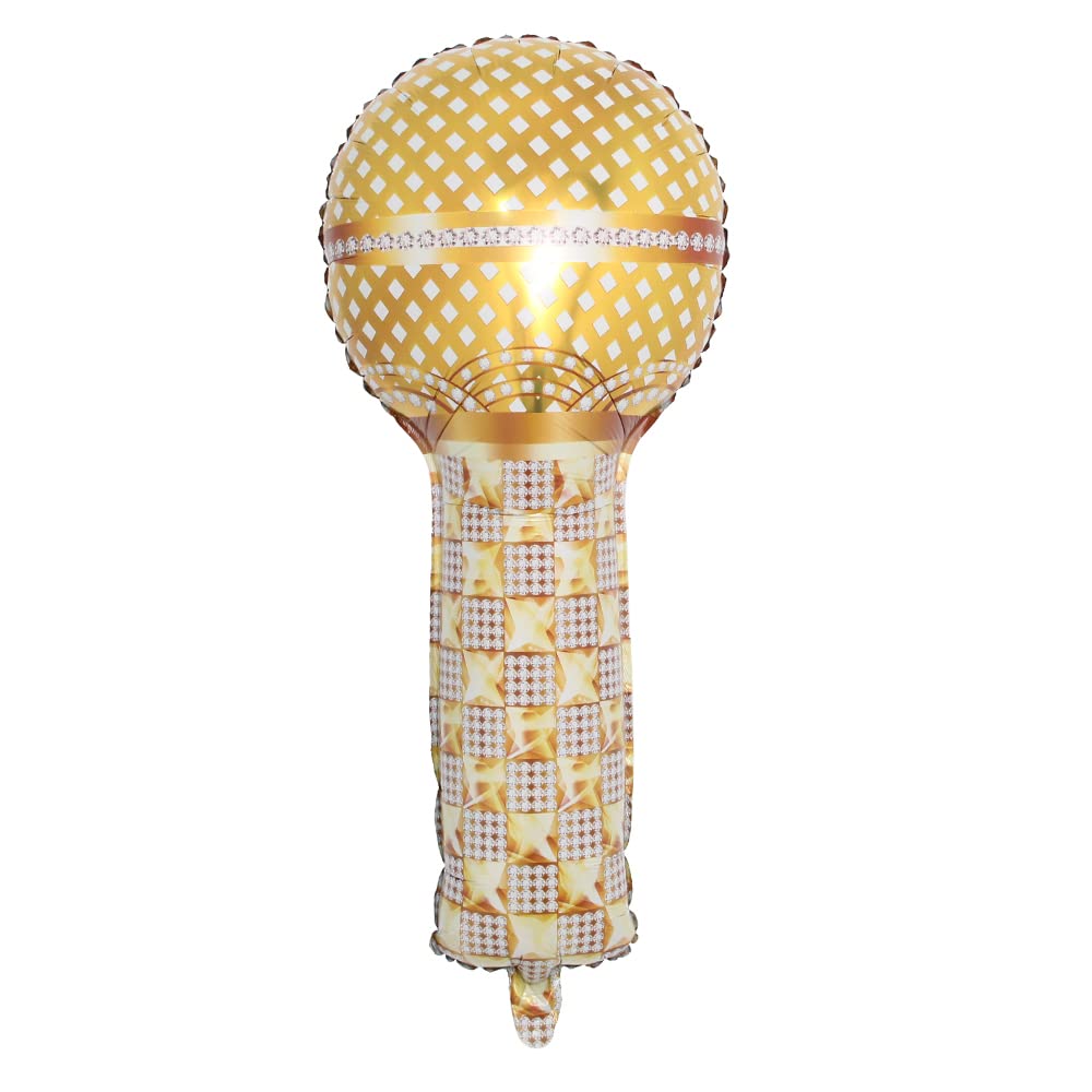 Large Gold Microphone balloon