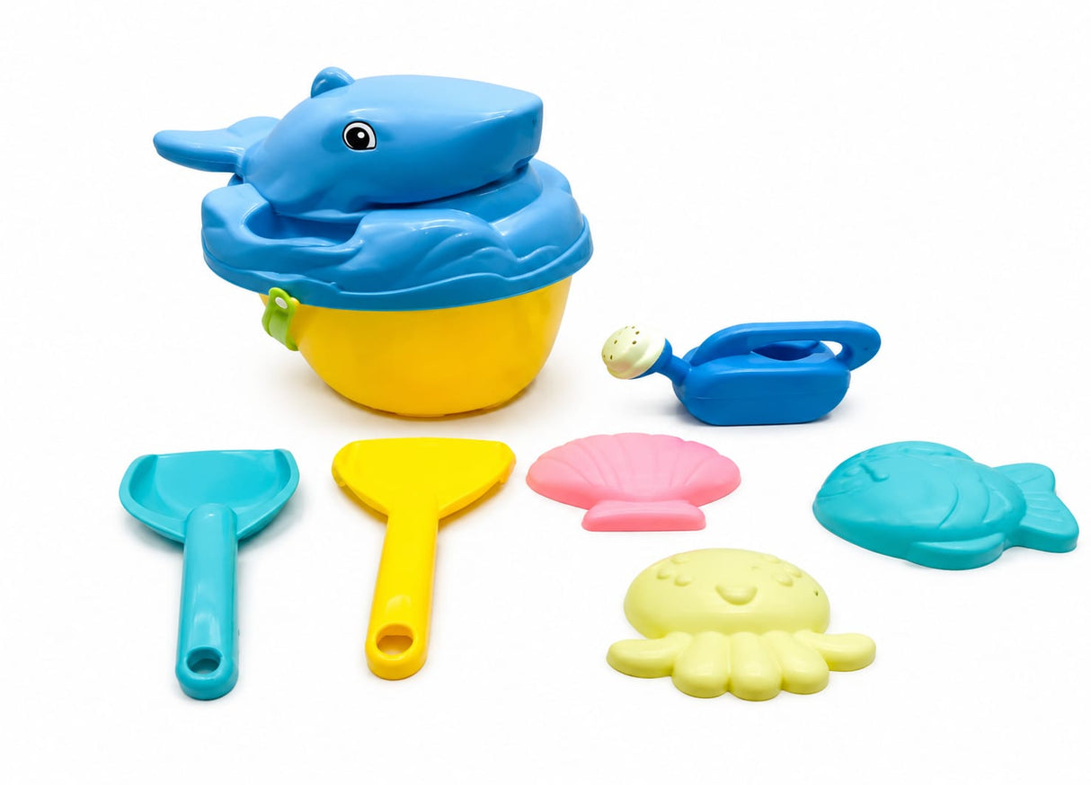 8PCS SHARK BEACH BUCKET SET