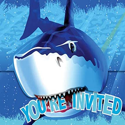 Shark Birthday Party Invitations