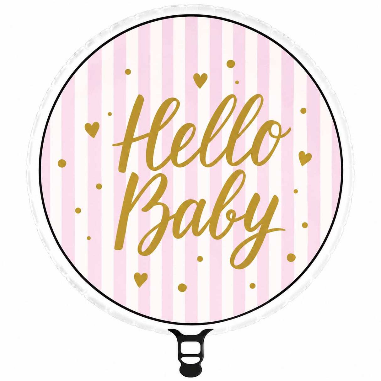 18" ROUND HELLO BABY PINK STRIPES