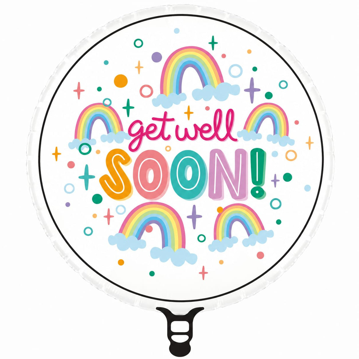 18" ROUND GET WELL SOON RAINBOWS