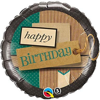 Happy Birthday Paper Patterns Foil Balloon