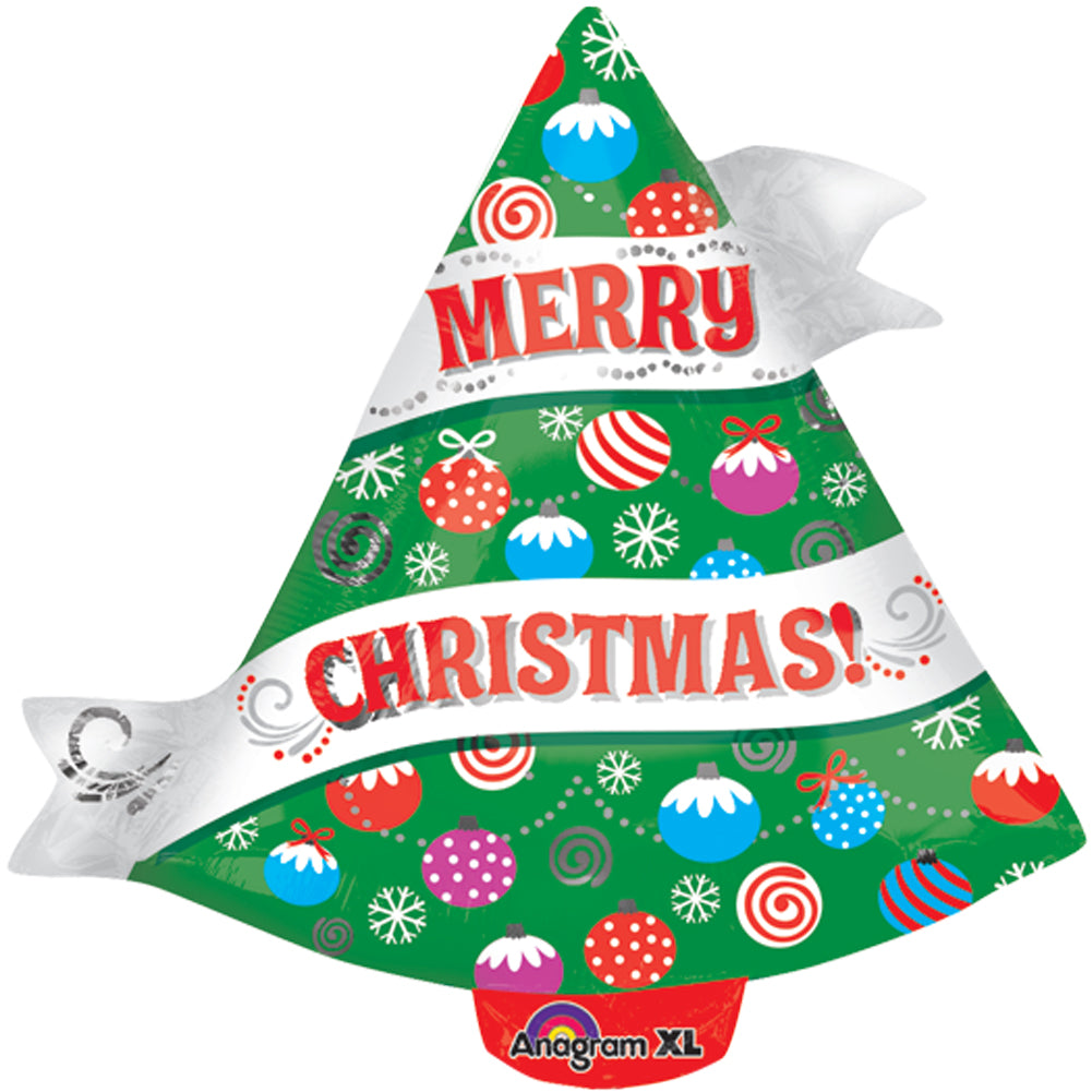 Merry Christmas Tree Foil Balloon