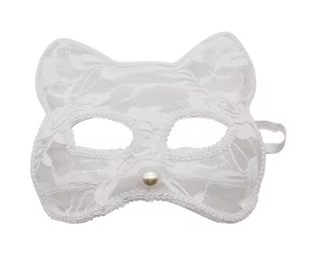 White Lace Cat Mask