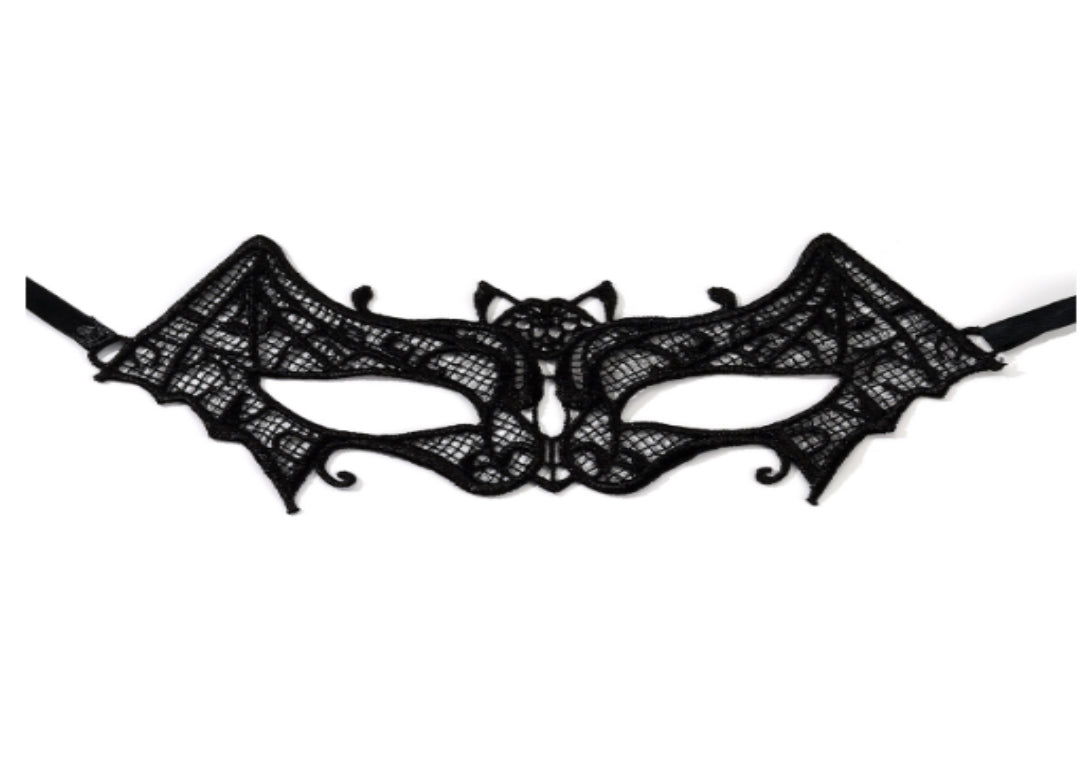 Black Lace Masquerade Bat Halloween Mask