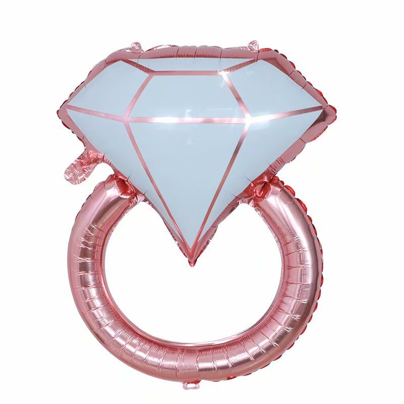 Diamond Ring Foil Balloon - Rose Gold