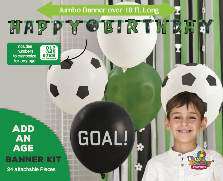 Football Party Jumbo Add An Age Letter Banner