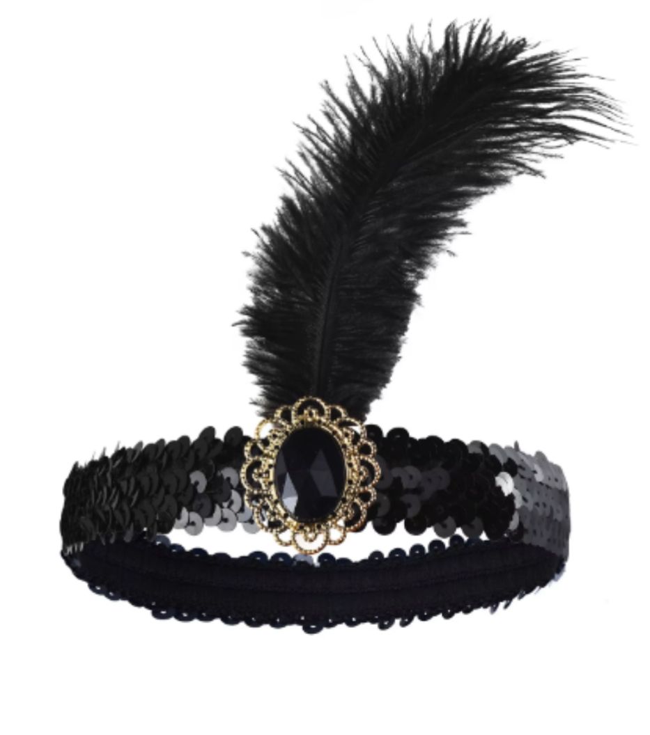 Feather Sequins Flapper Headband