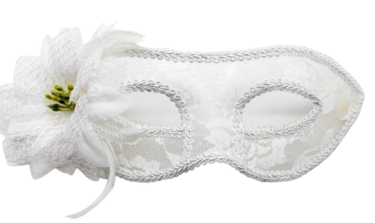 White Lace Flower Mask