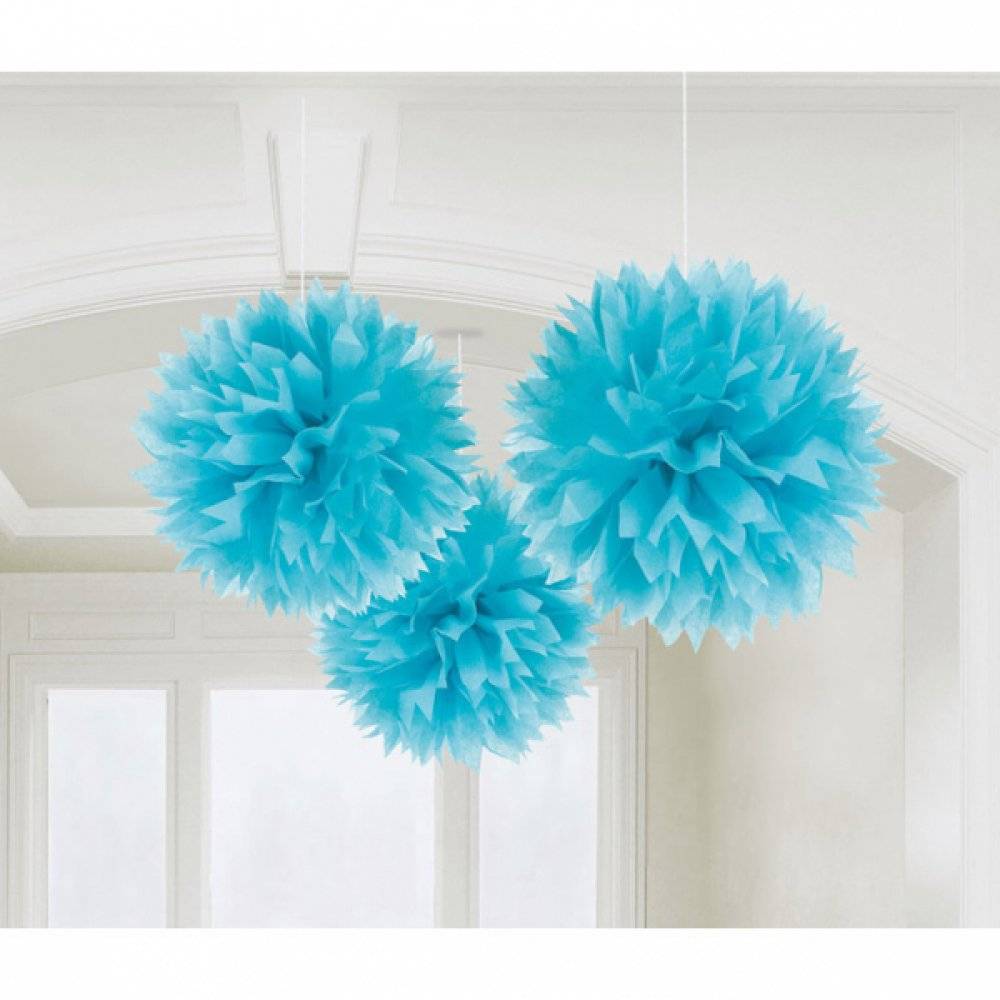 3 FLUFFY DECO LIGHT BLUE