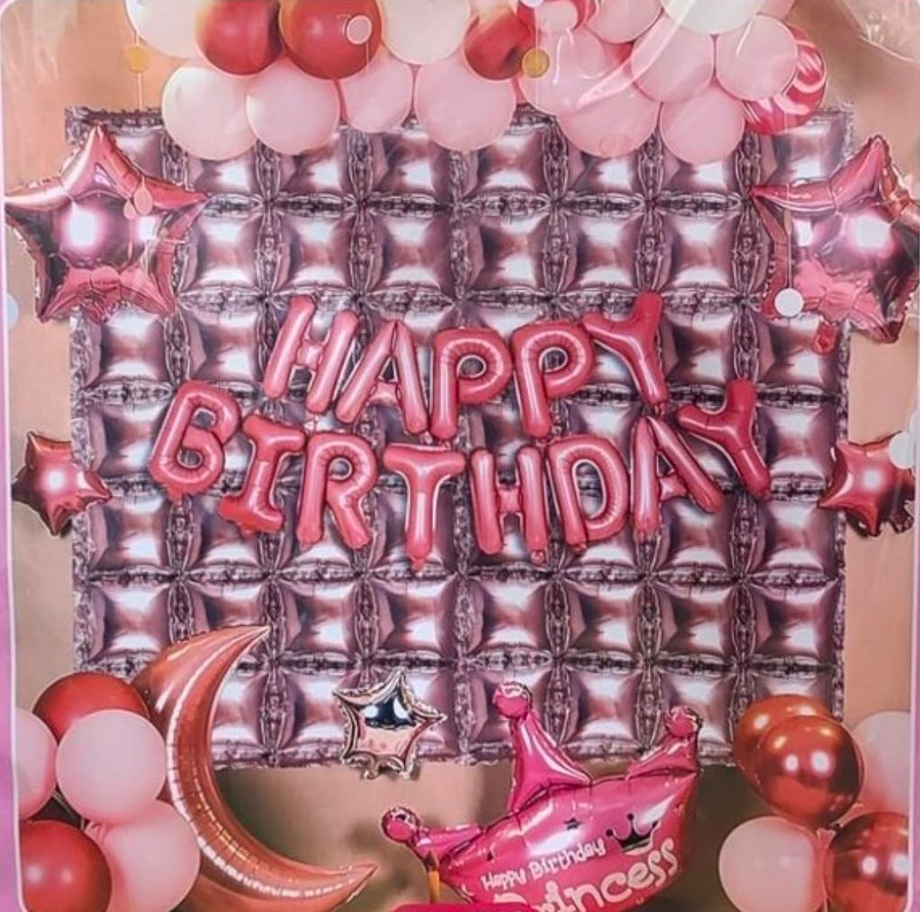 DIY HAPPY BIRTHDAY PINK BALLOON SET