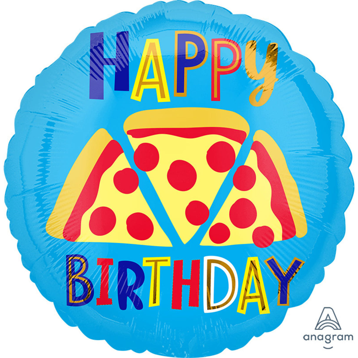 Pizza Happy Birthday Foil Balloon