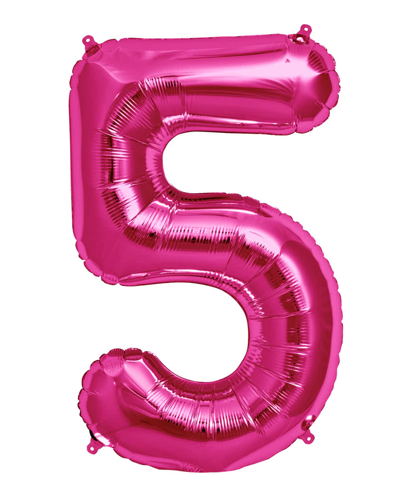 Mini Pink Foil Balloon - Number 5