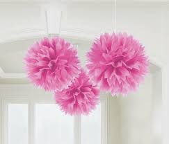 Pink Paper Fluffy Decorations