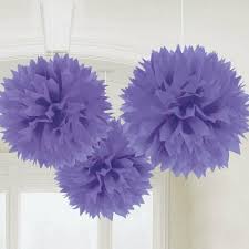 Purple Paper Fluffy Decorations