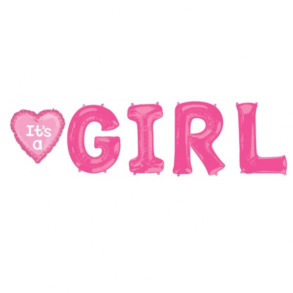 It's A Girl -super Shape Letter Bunch Balloon