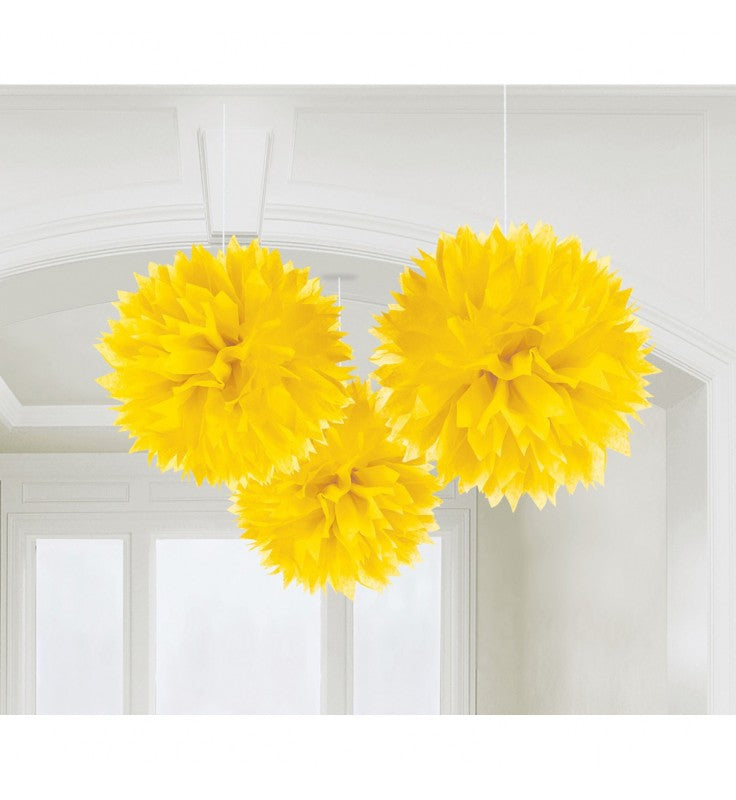 3 FLUFFY DECO YELLOW