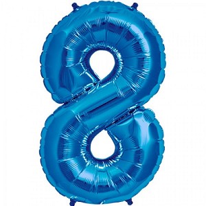 Mini Blue Foil Balloon - Number