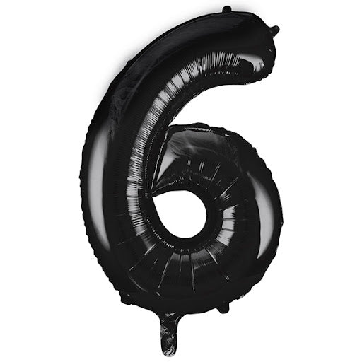 Black Foil Balloon - Number 6