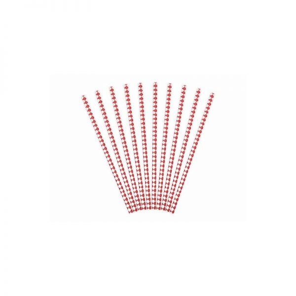 Paper Straws Red With White Diamond - Image 2