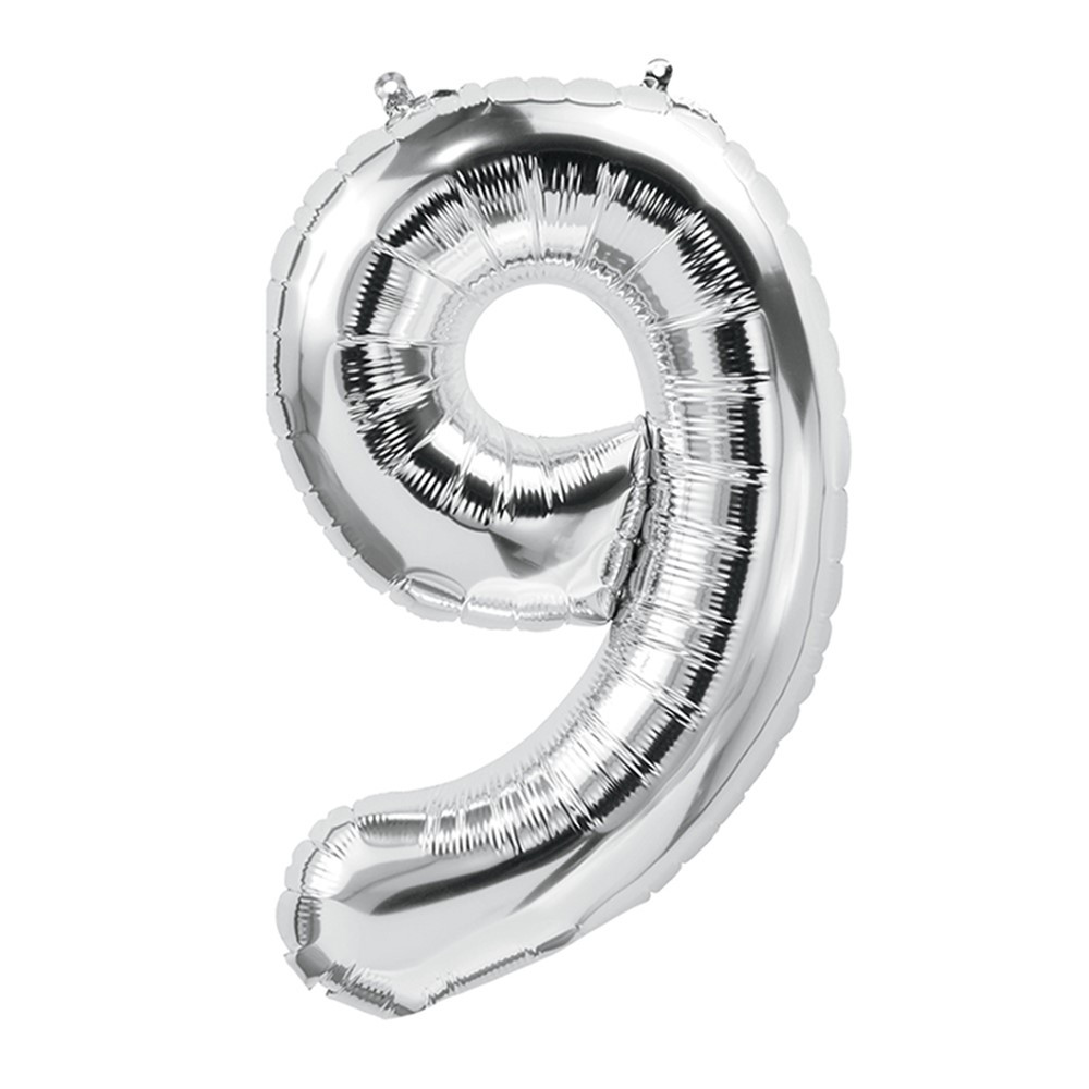 Mini Silver Foil Balloon - Number 9 - The Party Station